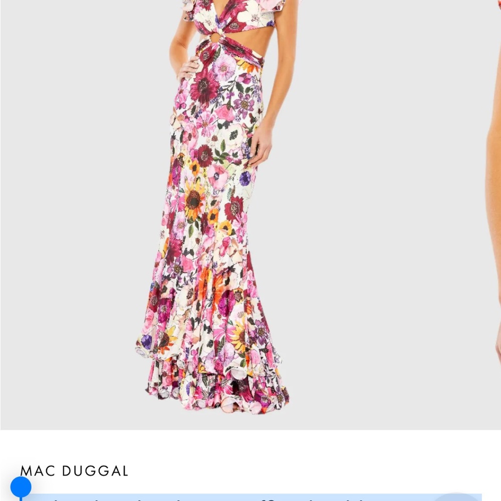 Mac Duggal Multicolor Floral Gown